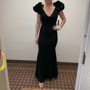 Alethea Black Ruffled Mermaid Maxi from LULUS